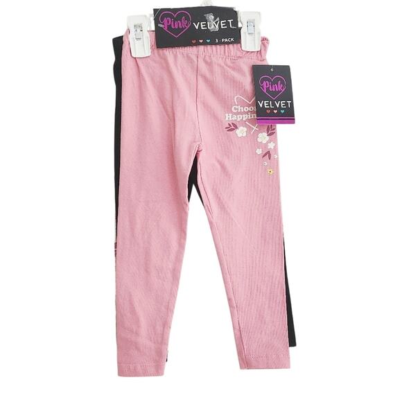 2T New 3 Pairs Cotton Leggings - Picture 1 of 4